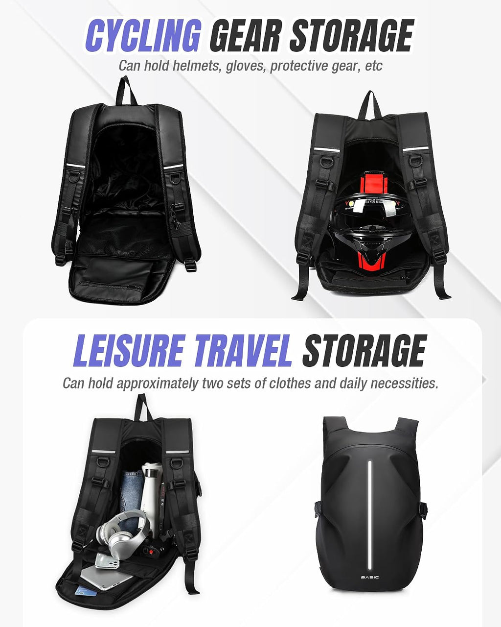 Motorcycle Backpack, Motorcycle Backpacks for Men and Women, Waterproof Motorcycle Backpacks, Helmet Bag Bookbag for Riding, Large