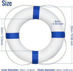 Pool Life Ring Buoy Life Preserver Ring with Lifesaving Rope Reflective Tape Yard Wall Decoration 10.6"/19.68"