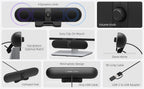 Computer Speakers for Desktop PC, Monitor Speakers with Easy Volume Knob, Sturdy Clamp, Clear Sound, Decent Bass, USB Plug in External Speakers for Laptop, Small PC Soundbar, USB-C Adapter, 5Ft Cable