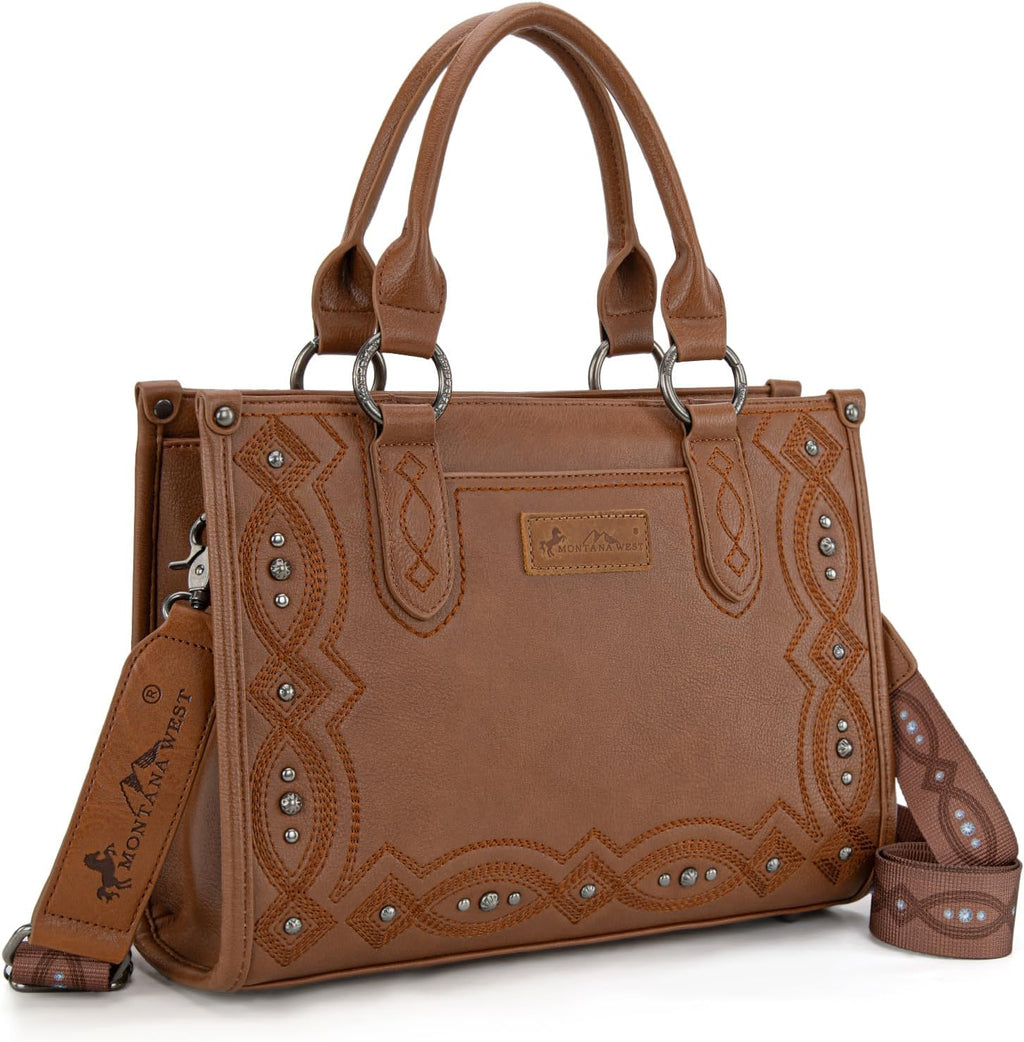 Tote Bag for Women Western Tooling Handbags Embroidered Concho Crossbody