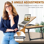 Adjustable Laptop Desk for Bed,Bed Table for Laptops,Laptop Stand for Beds,Lap Desk Foldable Bed Desk for Laptops and Writing,Portable Beds Tray Table with Cup Holder