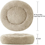 Washable Dog round Bed Large, Donut Dog Bed Large Dog, Comfy Dog Calming Cuddler Bed