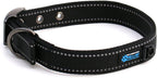 MAX Reflective Metal Buckle Dog Collar - We Donate a Collar to a Dog Rescue for Every Collar Sold (Large, Black)