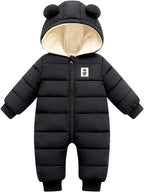 Baby Boy Snowsuit Newborn Girl Winter Coat Toddler Jacket Clothes | Unisex Boys Girls Items Hoodie Toddler Fleece Snow Suits for Infant Jumpsuit Warm Outfits 0-6M, 6-12M, 12-18M,18-24M Options