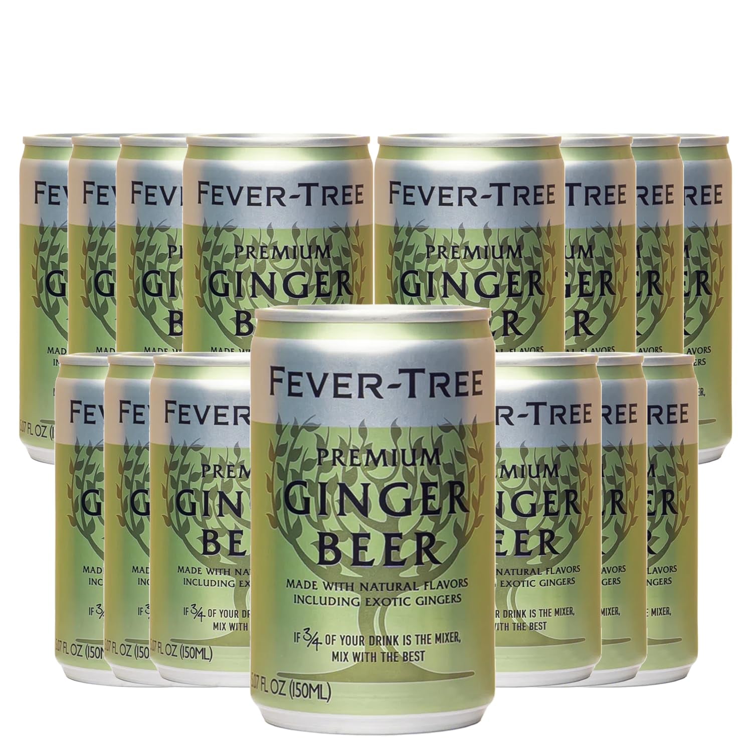 Fever Tree Premium Ginger Beer - Premium Quality Mixer and Soda - Refreshing Beverage for Cocktails & Mocktails 150Ml Bottle