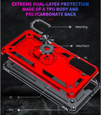 For Galaxy S21 Case: Samsung Galaxy S21 Case with HD Screen Protector - Military Grade Protective Cases with Ring for Samsung S21(Red)