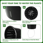 5 Inch Self Watering Pots for Indoor Plants, 6 Packs African Violet Pots with Indicator, Black Wick Pot with Drainage Holes, Self Watering Planters for Orchid, Devil'S Ivy, Grey