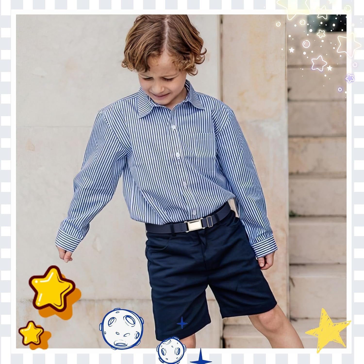 2 Pack Kids Adjustable Magnetic Belt Boys Girls Elastic Belt with Easy Magnetic Buckle