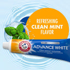 Advance White Toothpaste, Clean Mint Flavor, Stain Defense Technology, 6 Ounce (Pack of 4)