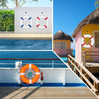 Pool Life Ring Buoy Life Preserver Ring with Lifesaving Rope Reflective Tape Yard Wall Decoration 10.6"/19.68"