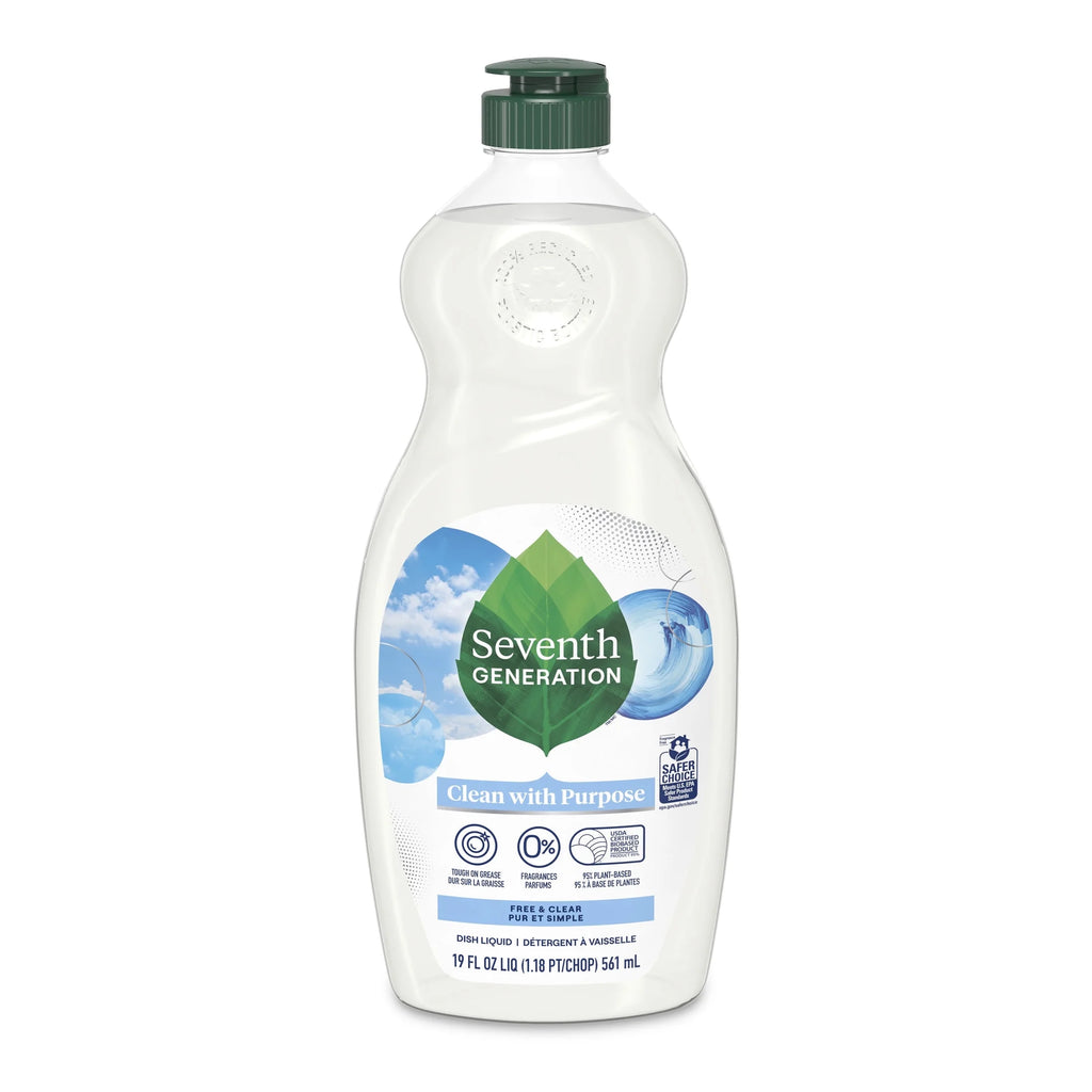 Dish Soap Liquid, Free & Clear, 19 Fl Oz
