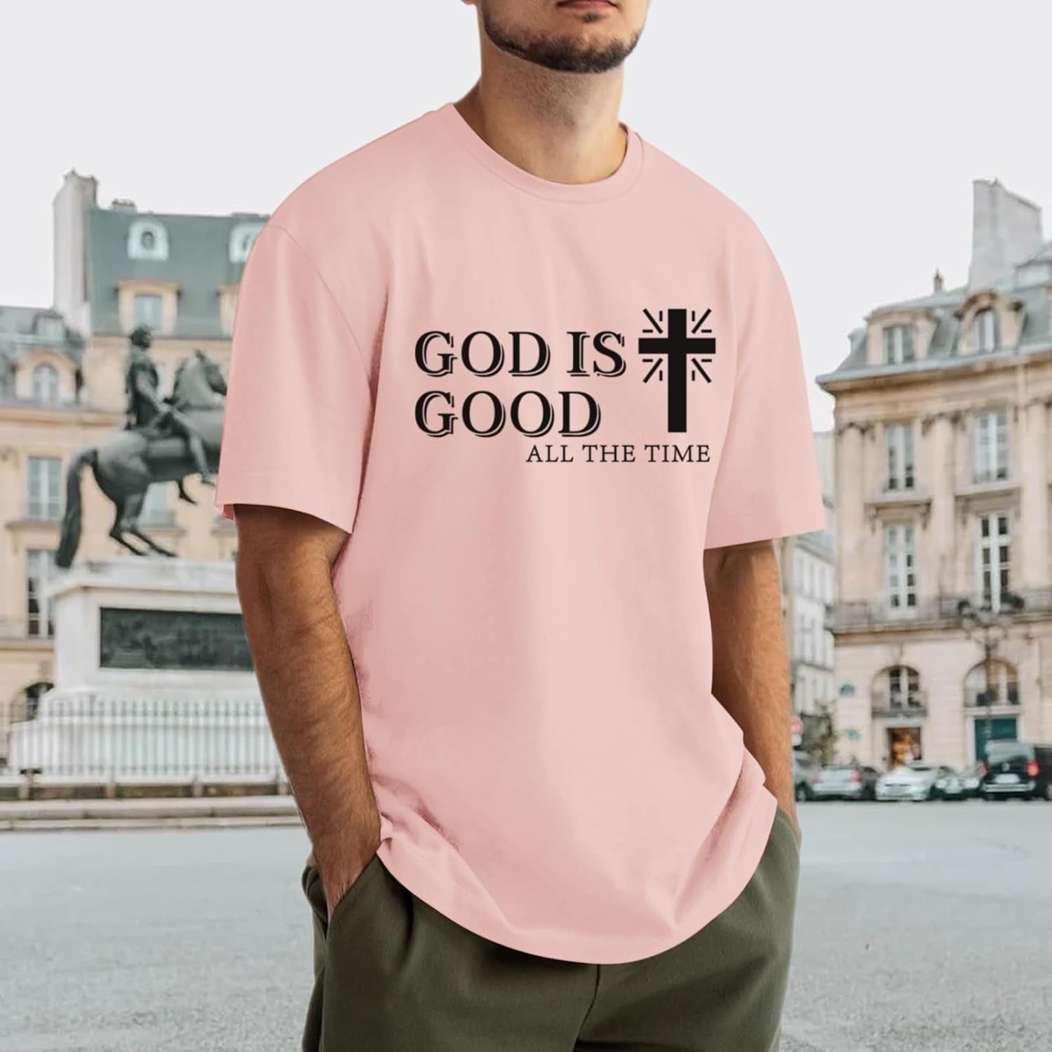 God Is Good Shirt Christian Jesus Cross T Shirts for Men Religious Faith Inspirational Vintage Oversized Graphic Tees