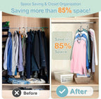Clothes Hangers Space Saving Shirt Hangers,  Non Slip PVC Coating Multi Blouse Hangers Shirt Organizer for Closet Organizers and Storage for T Shirt Sweater Hoodie Coat Dress Black 2 Pack