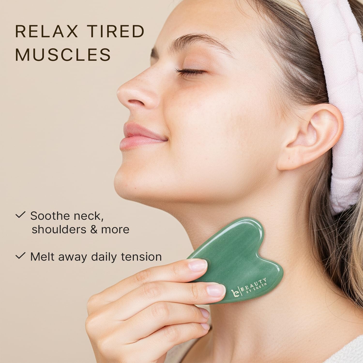 Jade Gua Sha Facial Tools - Face Sculpting & Massager Tool for Lymphatic Drainage & Jawline Sculpting, Guasha Tool for Face, Eye Depuffer Skin Care Tools