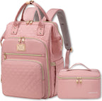 Lunch Backpack for Women,15.6 Inch Laptop Backpacks for Womens Back Pack, Travel Backpacks,Work Backpack for Women (Pink)