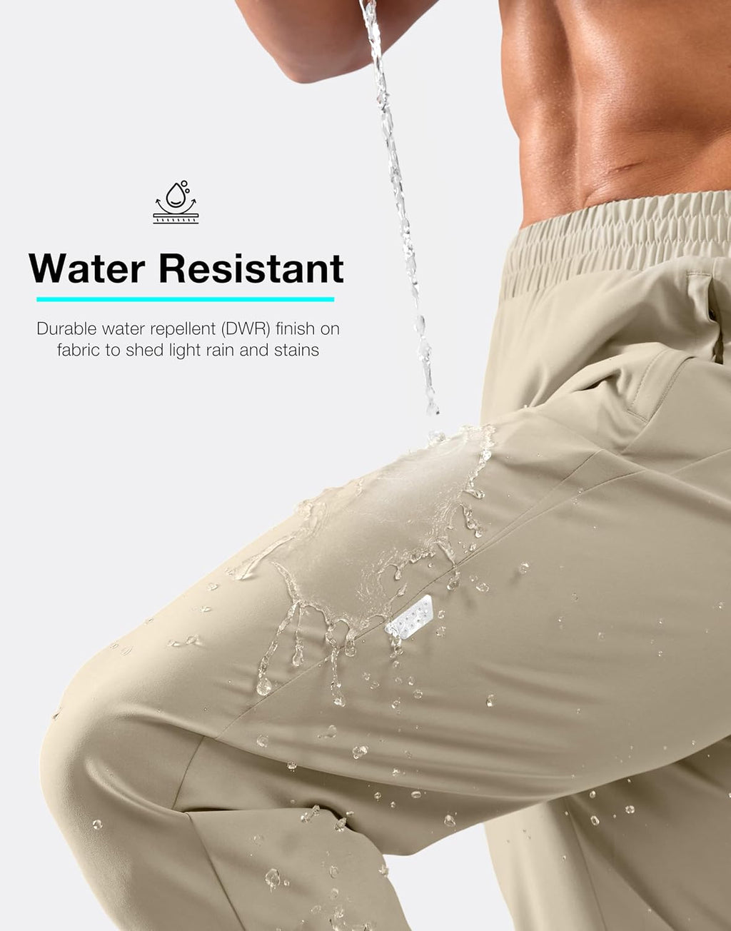 Men'S Joggers with Zipper Pockets Lightweight Athletic Workout Pants Quick Dry Sweatpants for Men Running Hiking