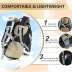 Hiking Backpack with Rain-Cover, 30L Travel Backpacks for Women Men, Camping Daypack Backpacks Lightweight, Durable Hiking Backpack Fit for Camping,Daily Commuting, Short Trips (Black)