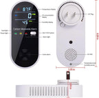 Carbon Monoxide Detector Plug in Wall,  Portable Carbon Monoxide Detector for Travel, 3-In-1 CO Detector for Home and Travel Camping(Co Gas Meter Temperature Humidity Sensor), KH106, Black