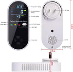 Carbon Monoxide Detector Plug in Wall,  Portable Carbon Monoxide Detector for Travel, 3-In-1 CO Detector for Home and Travel Camping(Co Gas Meter Temperature Humidity Sensor), KH106, Black