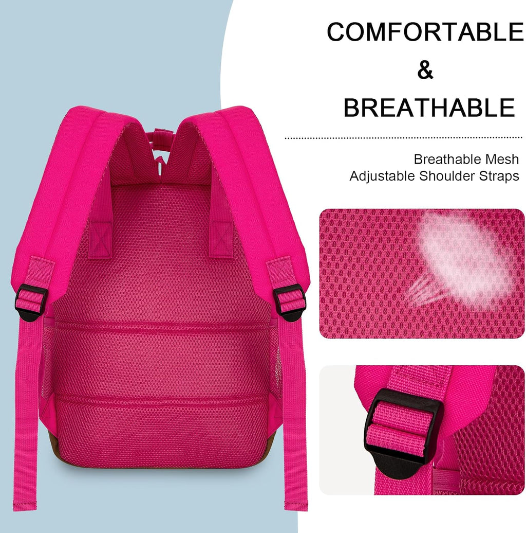 Small Carry on Travel Backpack with USB Charging Port, Lightweight Water Resistant Mini Carry-On Backpack for Men Women, Compact Personal Everyday Backpack,Rose