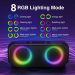 Bluetooth Speakers, [Blod Bass & Dynamic Lights] Portable Wireless Speaker with 24W Stereo Sound, TWS Mode, 24Hrs Playtime, IPX6 Waterproof Blue Tooth Speaker