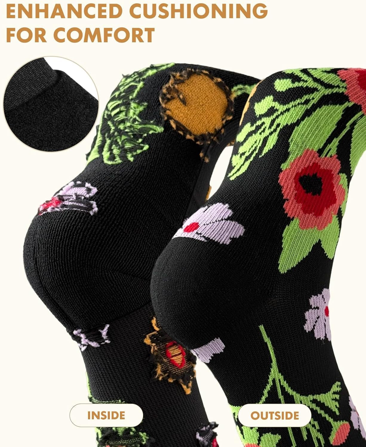 Cute Compression Socks for Women | 3 Pairs 20-30 Mmhg Graduated Support Knee High Compression Socks for Daily Wear Travel Nurse