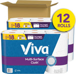 Multi-Surface Cloth Paper Towels, 12 Triple Rolls, 165 Sheets per Roll (2 Packs of 6)