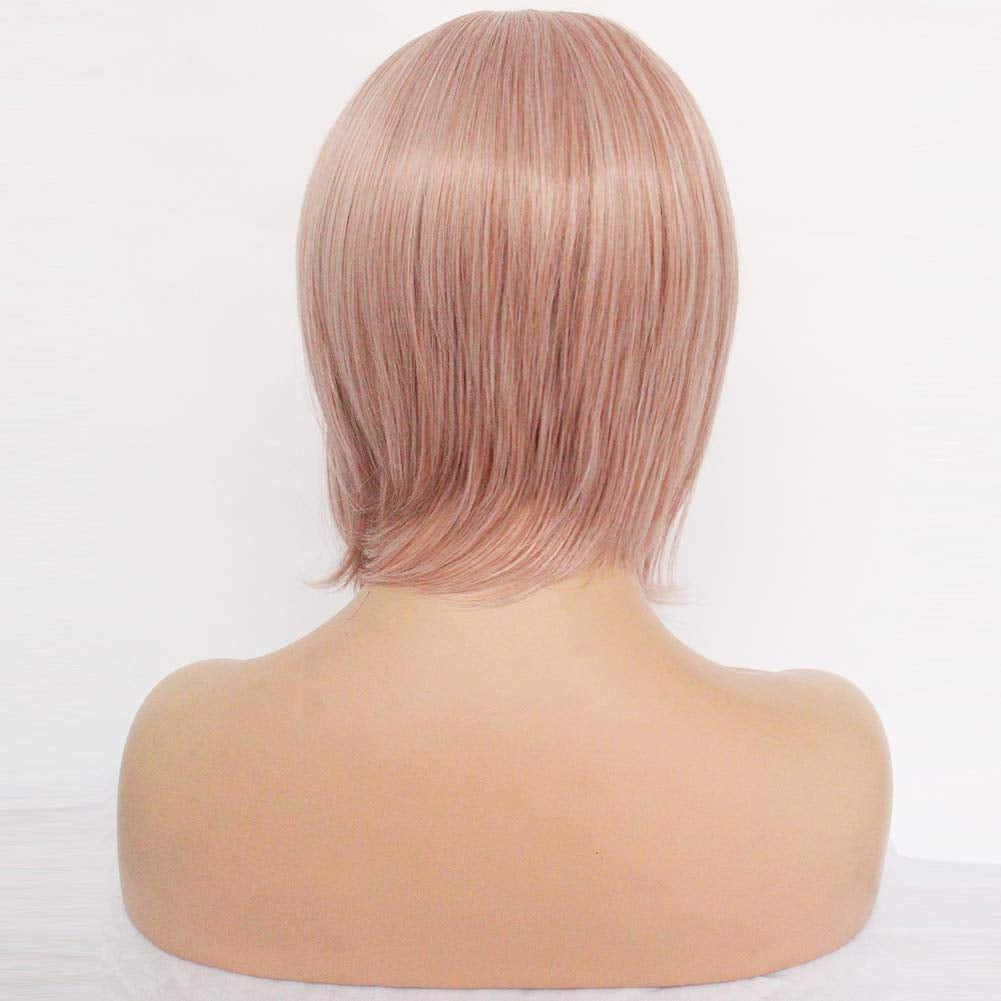 Long Pink Pigtail Wig Women Wavy Ponytail Wigs Long Wavy Cosplay Wig | Hair Cap+2 Bears Clip-On Detachable Pigtail Cosplay Wig Pink Curly Ponytail Hair Anime Costume for Halloween Party Cosplay