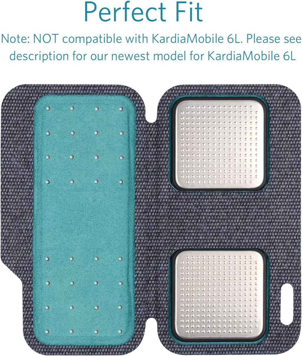 Carrying Case for Kardia Mobile EKG Monitor - Travel Kardia Case Fits in Pocket, Features Magnetic Closure to Keep Kardia Device Safe on the Go, NOT Fit Kardiamobile 6L,Dark Blue