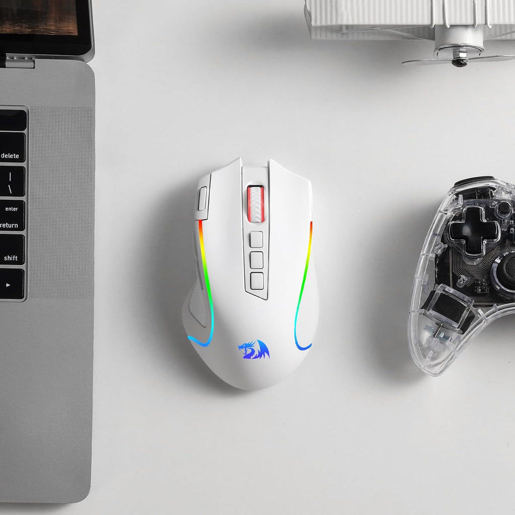 M612 Wireless RGB Optical Gaming Mouse 8000 DPI Remapping Keys | Cable-Free 0 Delay, Redefine Keybinding Macro, Vibing Backlight, Ergonomic Grip Body Comfort