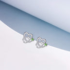 Nurse Earrings 925 Sterling Silver Stethoscope Studs Earrings Simulated 12 Months Birthstone Crystal from Austria, Graduation Jewelry Gifts for Nurse Doctor RN Medical Student