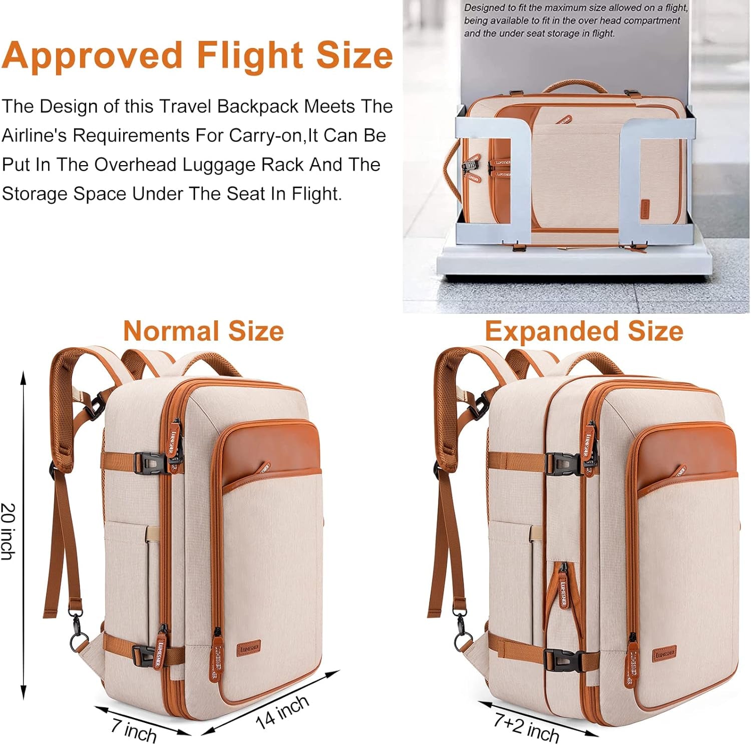 40L Expandable Carry on Travel Backpack with 4 Packing Cubes | Flight Approved, Fits 17 Inch Laptop, Water-Resistant, Suitcase Backpack, Business Weekender Luggage, Gift for Men & Women