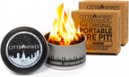 City Bonfires Portable Fire Pit - Mini Fire Pit, Table Top Firepit, No Wood, No Embers, 3-5 Hours of Burn Time - Food Safe for Smores - Lightweight, Emergency Heat, Camping Stove (2-Pack)