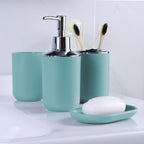 Bathroom Accessories Set,Blue Bathroom Set,9 Pieces Bathroom Accessory Set,Tray,Qtip Holders,Toilet Brush,Trash Can for Bathroom Décor and Home Gifts