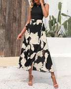 Summer Dresses for Women Wedding Guest | Boho Floral Print, Sleeveless, Crewneck, Ruffle Midi Dress for Cocktail, Graduation, Homecoming, Party, Casual Fall 2026
