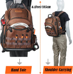 -70Pockets HVAC Backpack, Hard-Bottom Tool Backpack Electrician | Heavy Duty Backpacks for Tools, Back Pack Tool Bags for Men, Waterproof Tool Backpack Hard Bottom, Field Backpack Toolbag