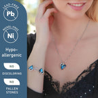 Gift Necklaces for Women, Infinity Love Birthstone Heart Crystal Pendant, Birthday Anniversary Jewelry for Wife, Mom, and Her, Silver Plated, 18" + 2" Adjustable Chain