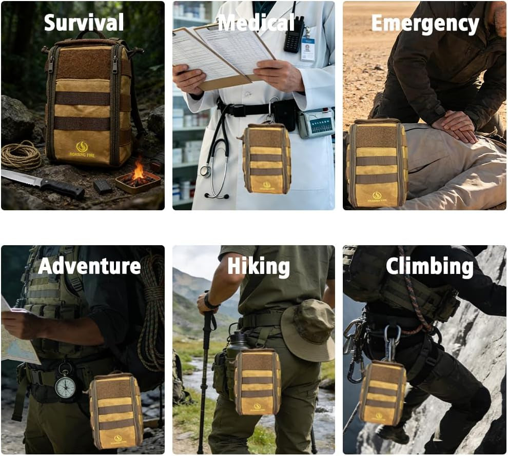 Dispatch IFAK Pouch MOLLE First Aid Bag with Quick-Pull Handle | with 10 External Tourniquet Slots, First Aid Kit Organizer for Outdoor, EDC, Camping,Survival Gear