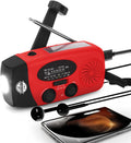Emergency Weather Radio with AM/FM/NOAA Reception, Hand Crank Operation, LED Flashlight, Portable Radio for Camping & Emergency Preparedness