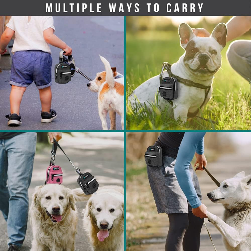 Dog Poop Bag Holder for Leash, Waste Bag Dispenser Pet Pouch, Charcoal
