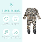 Posh Peanut Footie Pajamas for Baby Girls – Sleepers in Ultra-Soft Viscose from Bamboo with 2-Way Zipper & Ruffle Trim