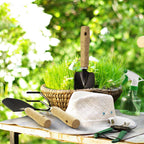 8-Piece Garden Hand Tool Set - Canvas Tote Gardening Tool Kit with Snip, Pruner, Rake, Trowel, Shovel, Spray Bottle, and Soft Wire Tie by