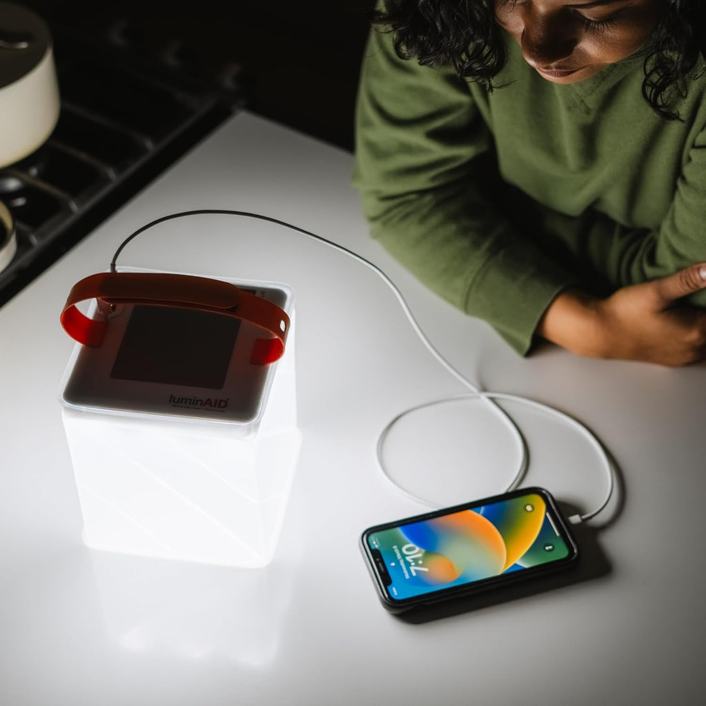 Max 2-In-1 Inflatable Solar LED Camping Lantern & Phone Charger | 200 Lumens, Twist-To-Inflate Design, Waterproof, Camping, Hiking & Travel, Emergency Light for Power Outages, Hurricane