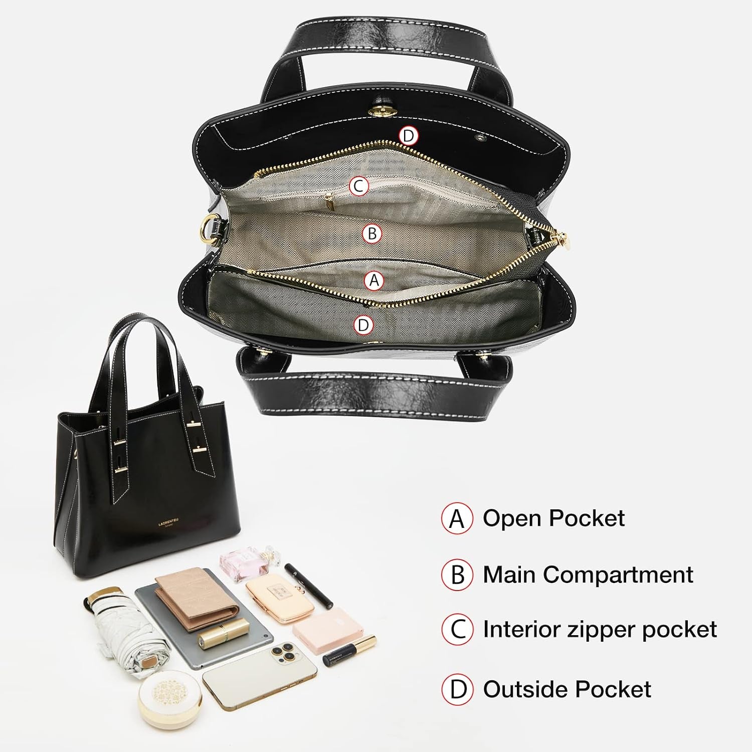 Women Crossbody Handbags Genuine Leather Satchel Handbags for Women Top-Handle Shoulder Tote Purses