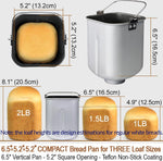 29-In-1 SMART Bread Machine with Gluten Free Setting 2LB 1.5LB 1LB Bread Maker Machine with Homemade Cycle - Stainless Steel Breadmaker with Recipes Whole Wheat Bread Making Machine