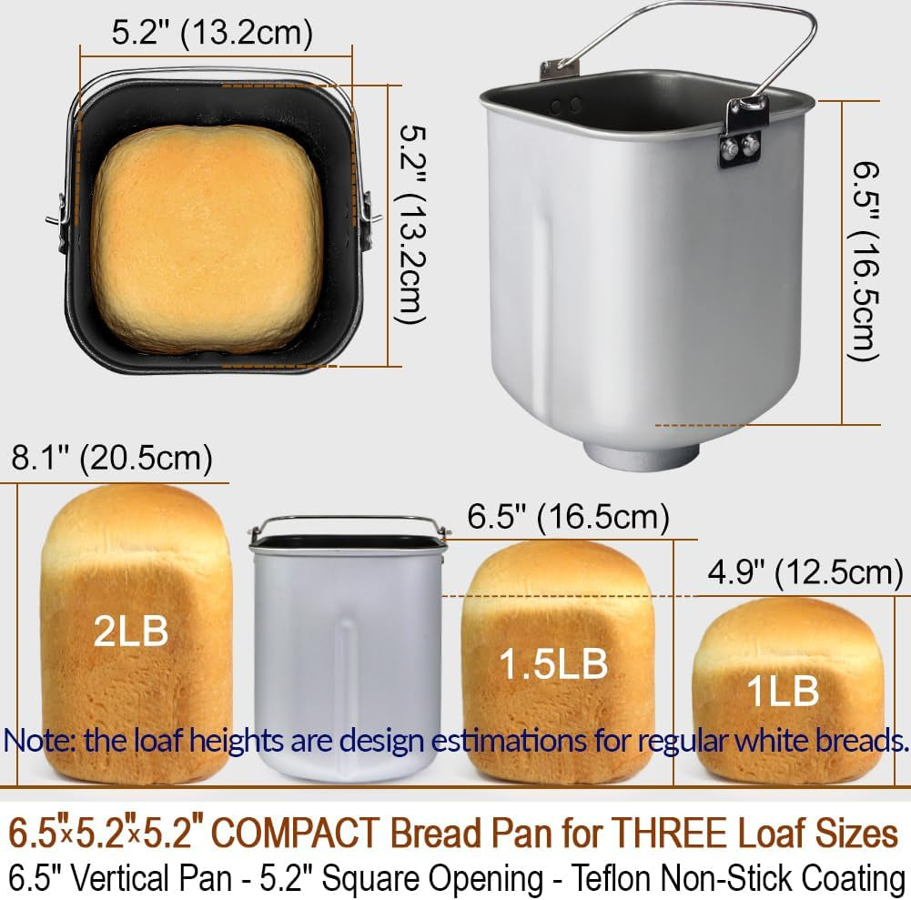 29-In-1 SMART Bread Machine with Gluten Free Setting 2LB 1.5LB 1LB Bread Maker Machine with Homemade Cycle - Stainless Steel Breadmaker with Recipes Whole Wheat Bread Making Machine