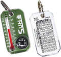 Therm-O-Compass | Multi-Functional Zipper Pull Compass & Thermometer with Wind Chill Chart | Ideal for Camping, Hiking, and Outdoor Navigation