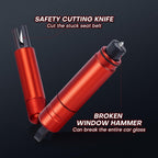 2 Pack Car Window Breaker Seatbelt Cutter Tool, Glass Breaker Hammer Seatbelt Cutter Safety Glass Breaking, Life Saving Safe Emergency Escape Tool (Red)