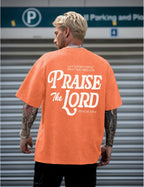 Christian Jesus Shirts for Men Religious Praise the Lord Bible Verse Shirt Oversized Graphic Tees Acid Wash Tshirt