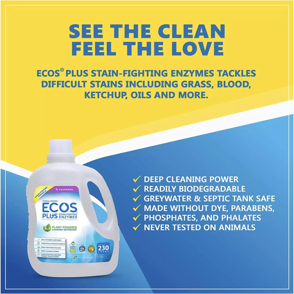 ECOS plus with Stain-Fighting Enzymes  Detergent - 210 Fl. Oz.